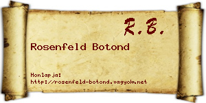 Rosenfeld Botond névjegykártya